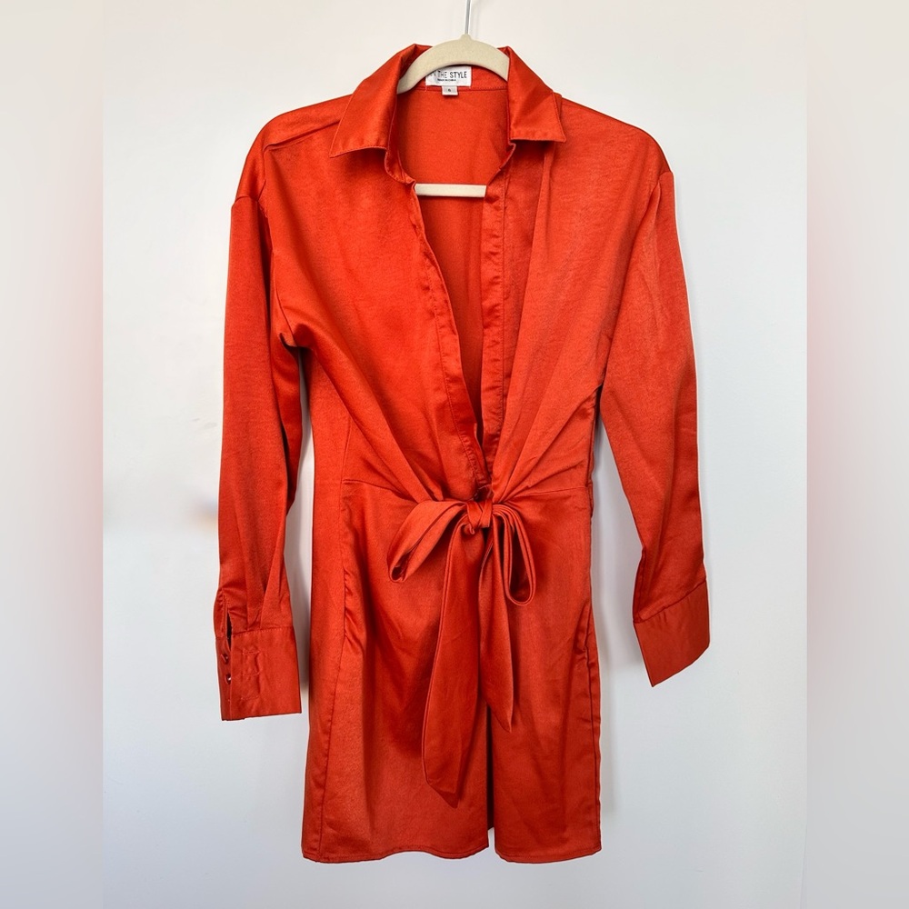 Silk Tie Front Dress